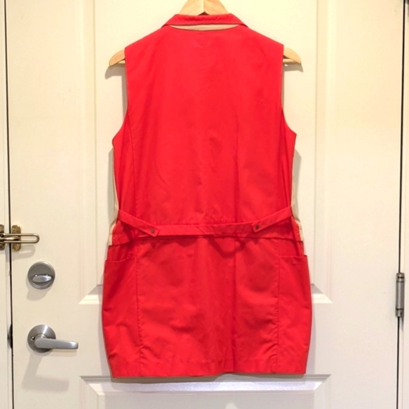 EUC Izzat Baba M Coral and Tan Snap Button Vest - SEE SIZE NOTES - Picture 7 of 9